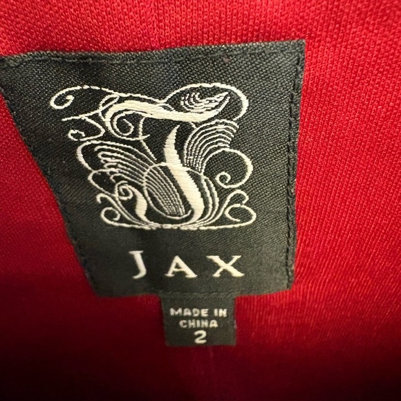 Jax Black & Red printed bodycon Dress w Cap Sleeves women's size XS - Picture 3 of 10